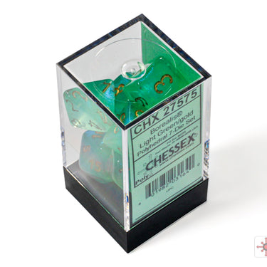 Chessex Borealis Polyhedral Light Green/gold Luminary 7-Die Set