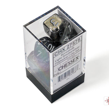 Borealis Light Smoke/silver Luminary Polyhedral 7-Dice Set