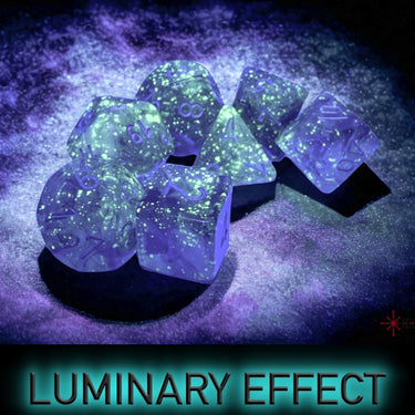 Borealis Light Smoke/silver Luminary Polyhedral 7-Dice Set