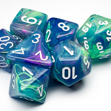 Chessex Festive Waterlily/white Polyhedral 7-Dice Set