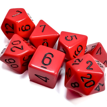 Chessex Opaque Red/Black Polyhedral 7-Dice Set