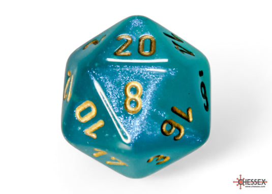 Chessex Borealis Teal/gold Luminary Polyhedral 7-Dice Set