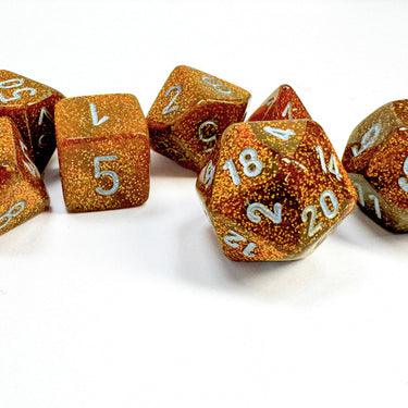 Chessex Glitter Gold/Silver Polyhedral 7-Dice Set