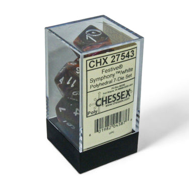 Chessex Festive Symphony/White Polyhedral 7-Dice Set