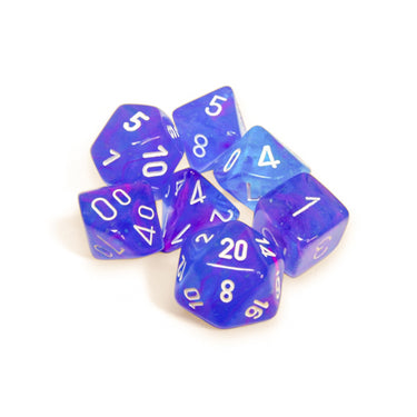 Chessex Nebula Aura/White Luminary Polyhedral 7-Dice Set