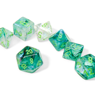 Chessex Borealis Kelp/Light Green Luminary Polyhedral 7-Dice Set