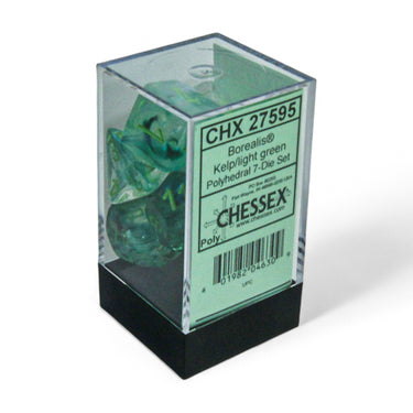 Chessex Borealis Kelp/Light Green Luminary Polyhedral 7-Dice Set