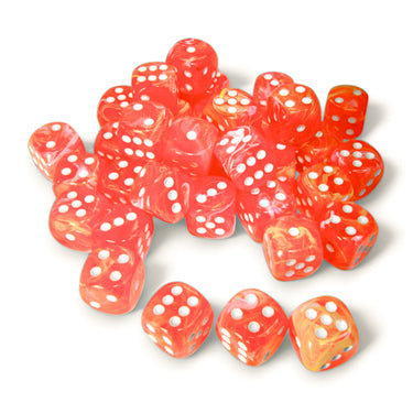 Chessex Festive Dahlia/white Luminary 12mm d6 Dice Block (36 dice)