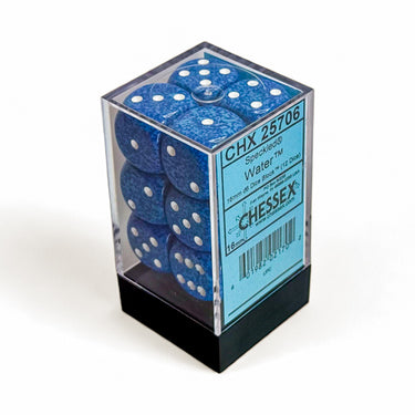Chessex Speckled Water 16mm d6 Dice Block (12d6)