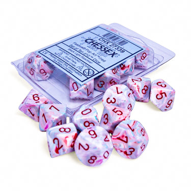 Chessex Festive Pop Art/Red Set of Ten d10s