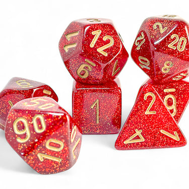 Chessex Glitter Mega-hedral Ruby/Gold 7-Die Set