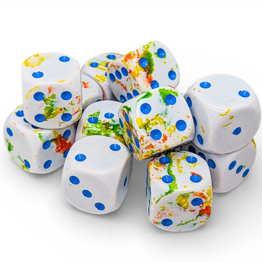 Chessex Brush Breezy/Blue 16mm d6 Dice Block (12 dice)