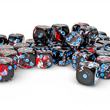 Chessex Brush Dark Side/Blue 12mm d6 Dice Block (36 dice)