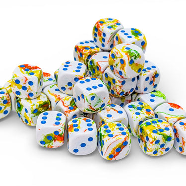 Chessex Brush Breezy/Blue 12mm d6 Dice Block (36 dice)