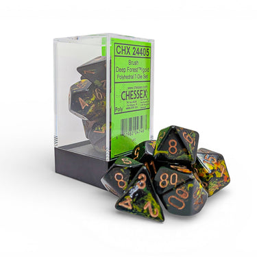 Chessex Brush Polyhedral Deep Forest/Gold 7-Die Set