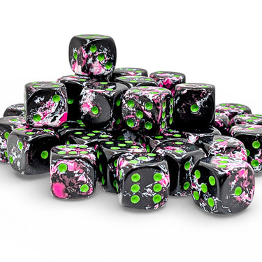 Chessex Brush Paintball/Green 12mm d6 Dice Block (36 dice)