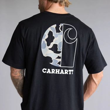 Carhartt Relaxed Fit Lightweight Camo Logo Pocket Graphic T-Shirt (Black) Size XXL