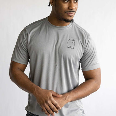 Carhartt Force Sun Defender™ Relaxed Logo T-Shirt (Steel Heather) Size M