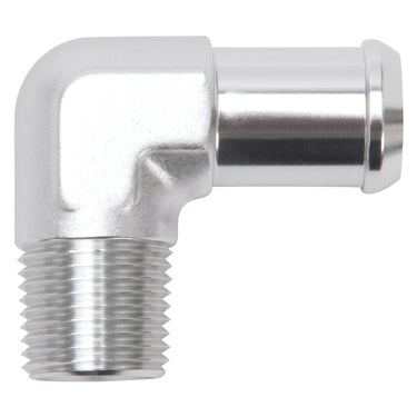 Edelbrock Heater Hose End Fitting - 90 Deg with 1/2" NPT and 3/4" Barb