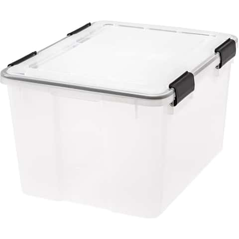 Load image into Gallery viewer, IRIS Weatherpro 46 qt Clear Storage Box 11.75 in. H X 15.75 in. W X 19.7 in. D Stackable
