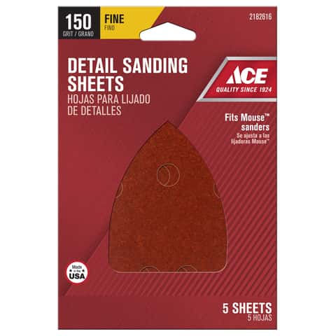 Load image into Gallery viewer, Ace 5 in. L X 3-1/2 in. W 150 Grit Aluminum Oxide Mouse Sandpaper 5 sheet
