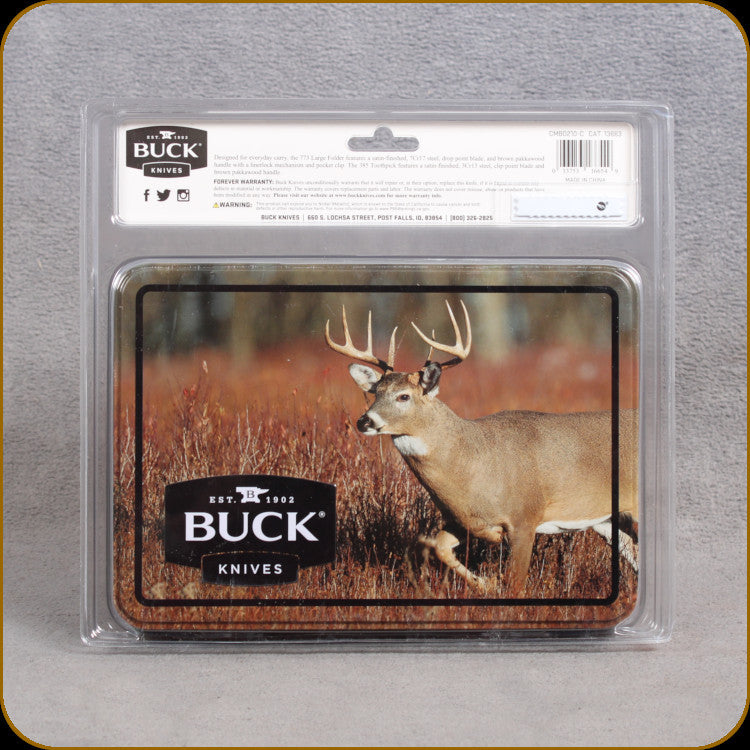 Load image into Gallery viewer, BUCK KNIVES - COLLECTOR&#39;S TIN - 773 LARGE FOLDER AND 385 TOOTHPICK
