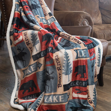 Carstens Lake House Plush Sherpa Throw