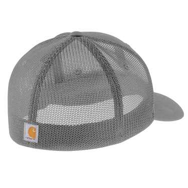 Carhartt Rugged Flex® Fitted Canvas Mesh-Back Logo Graphic Cap (Asphalt)