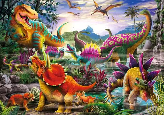 Load image into Gallery viewer, Children’s Jigsaw Puzzle T-Rex Terror - 35 Pieces
