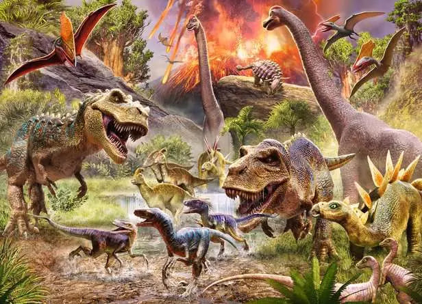 Load image into Gallery viewer, Children’s Jigsaw Puzzle Dinosaur Dash - 60 Pieces
