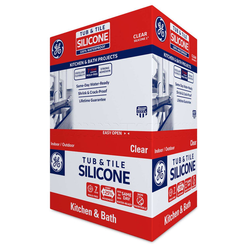 Load image into Gallery viewer, GE Tub &amp; Tile Clear Silicone 1 Tub and Tile Caulk Sealant 10.1 oz
