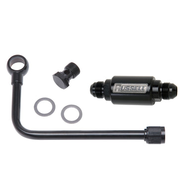 Edelbrock Fuel Line #81343 Black Steel Fuel Line With Black Anodized Aluminum Filter