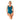Krinkle Cross Back One Piece Swimsuit (Dark Teal) Size 12