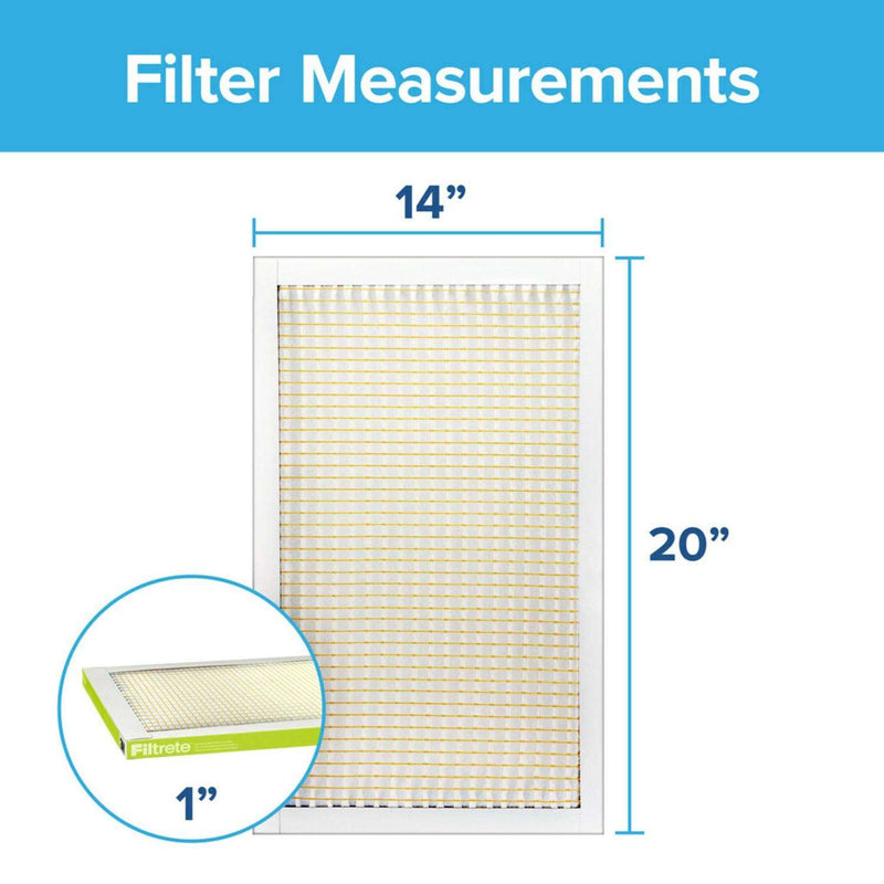 Load image into Gallery viewer, Filtrete 14 in. W X 20 in. H X 1 in. D Fiberglass 7 MERV Pleated Air Filter 1 pk
