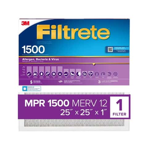 Load image into Gallery viewer, Filtrete 25 in. W X 25 in. H X 1 in. D 12 MERV Pleated Air Filter 1 pk
