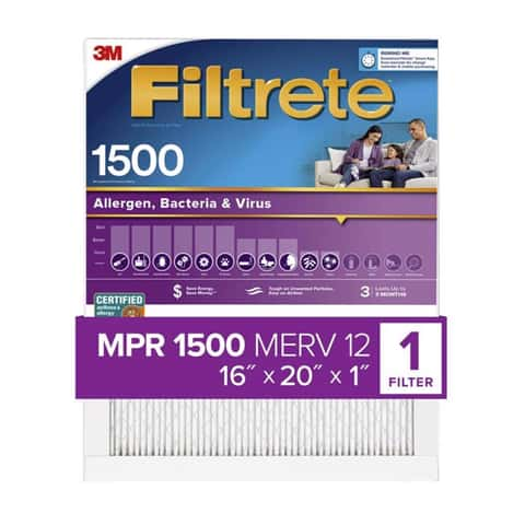 Filtrete 16 in. W X 20 in. H X 1 in. D 12 MERV Pleated Allergen Air Filter 1 pk