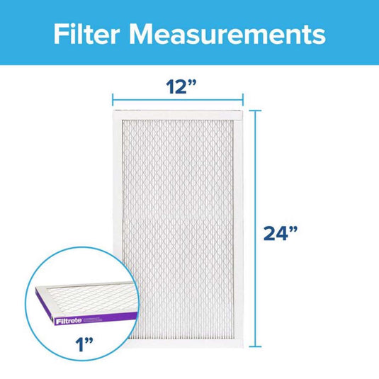 Filtrete 12 in. W X 24 in. H X 1 in. D 12 MERV Pleated Allergen Air Filter 1 pk