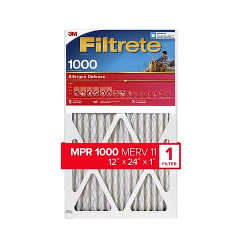 Load image into Gallery viewer, Filtrete Allergen Defense 12 in. W X 24 in. H X 1 in. D Polyester 1000 MERV Pleated Air Filter 1 pk
