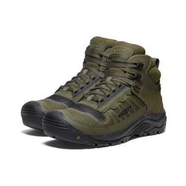 Keen Men's Reno Waterproof Mid (Soft Toe) Dark Olive/Black 15EE