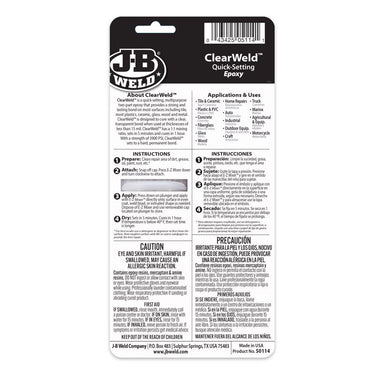 J-B Weld Clear Weld High Strength Epoxy Clear Syringes 0.47 oz