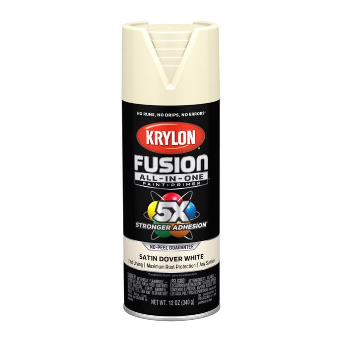 Krylon Fusion All-In-One Satin Dover White Paint+Primer Spray Paint 12 oz