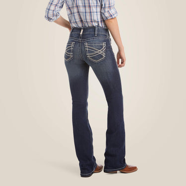 Ariat R.E.A.L. Mid Rise Stretch Entwined Boot Cut Jean (Marine) Size 31 Long