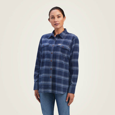 Ariat Rebar Flannel DuraStretch Work Shirt (Navy) Size L