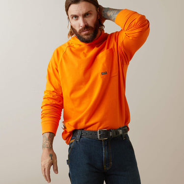 Ariat Rebar Cotton Strong Hooded T-Shirt (Bright Orange) Size XL