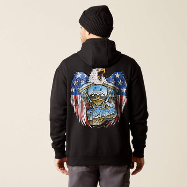 Ariat Rebar Workman Moto Eagle Hoodie (Black) Size XL