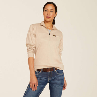 Ariat Rebar Foundation 1/4 Zip Shirt (Oatmeal Heather) Size XXL