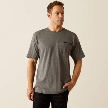 Ariat Rebar Workman Beams T-Shirt (Medium Charcoal Heather Grey) Size XL
