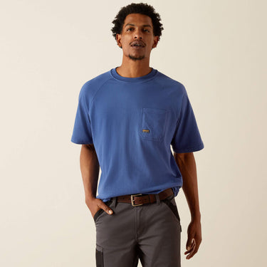 Ariat Rebar Cotton Strong Logo T-Shirt (Metal Blue) Size L