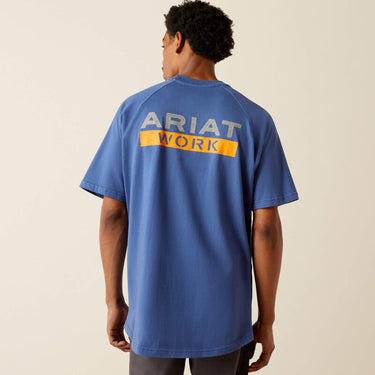 Ariat Rebar Cotton Strong Logo T-Shirt (Metal Blue) Size L