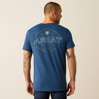 Ariat Men's Line Frame Hex T-Shirt (Denim Black Heather) Size XL